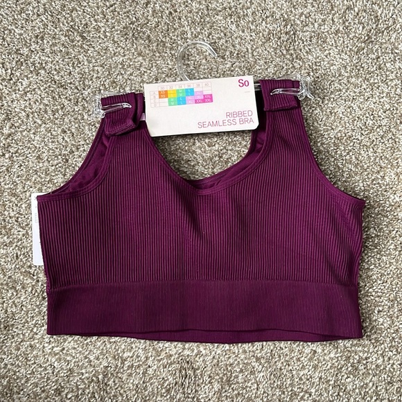 SO Fragrant Plum XL Ribbed Seamless Bra - Picture 4 of 6